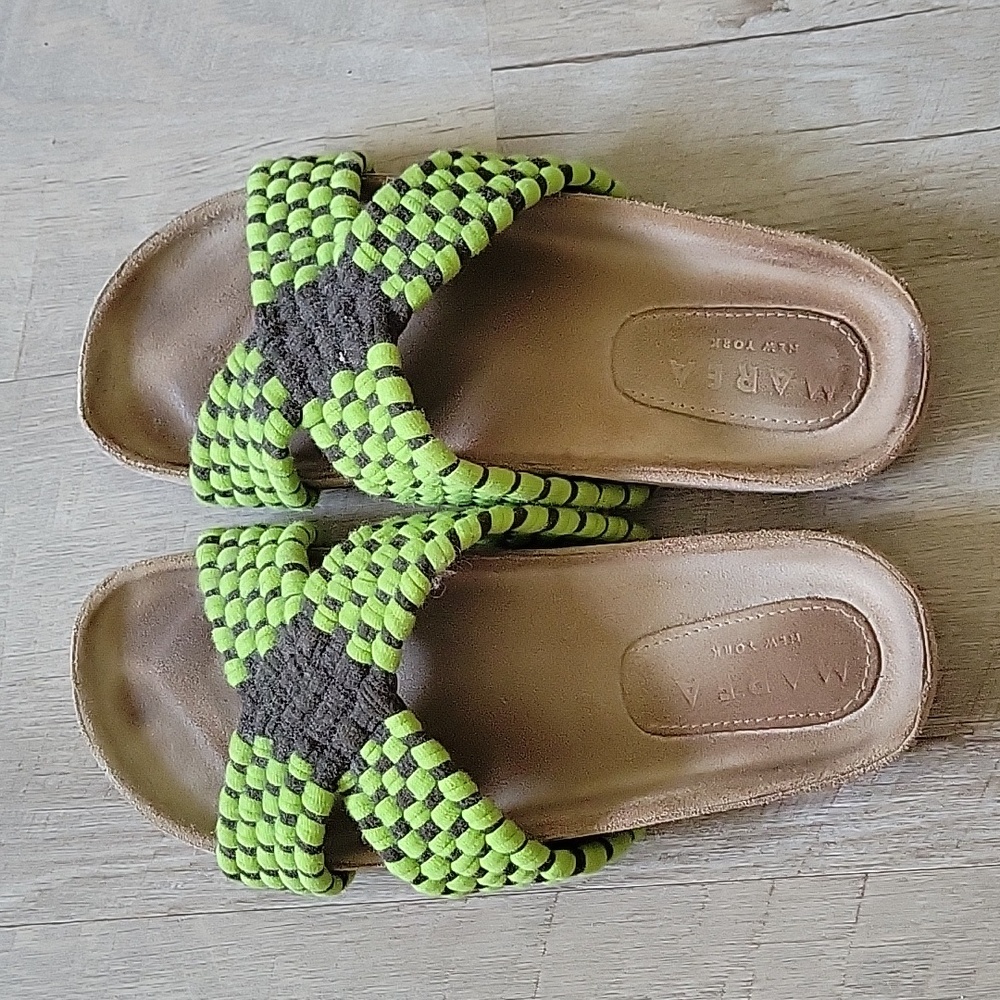 Marea Cruzado slide in size 40 in color Lemon/Military Green